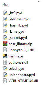 Pyinstaller files